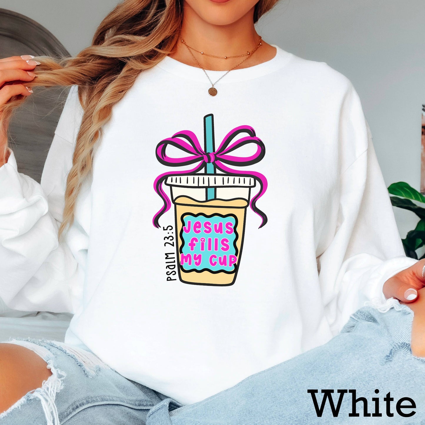 Jesus Fills My Cup Long Sleeve Christian Shirt