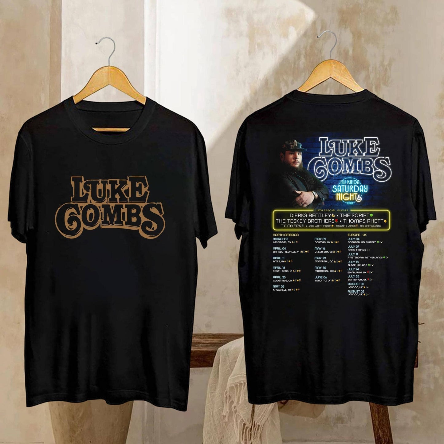 Luke Combs My Kinda Saturday Night Tour Shirt