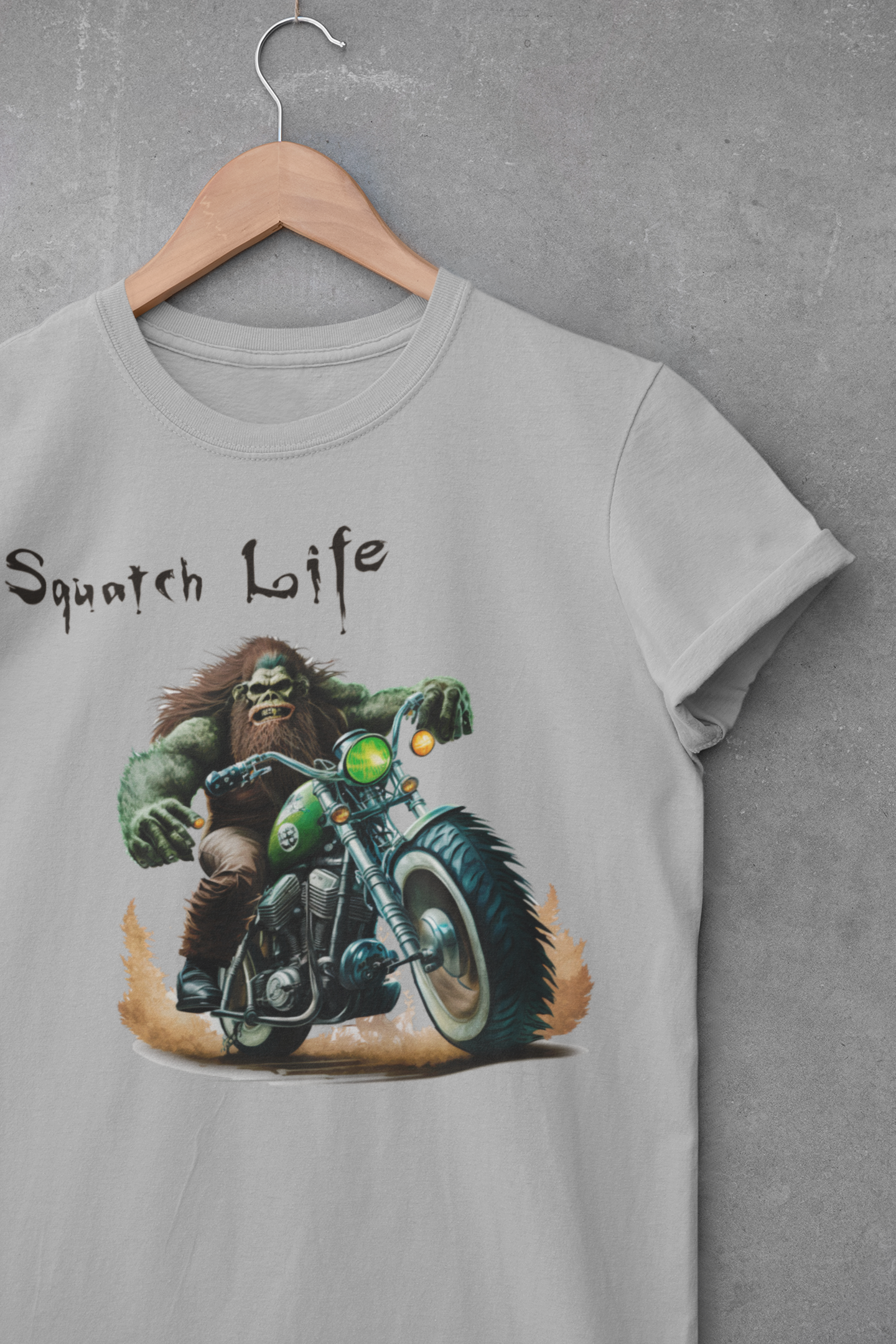 Squatch Life Grey T-Shirt - Biker Squatch Collection