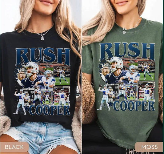 Cooper Rush Vintage Texas Football Graphic T-Shirt