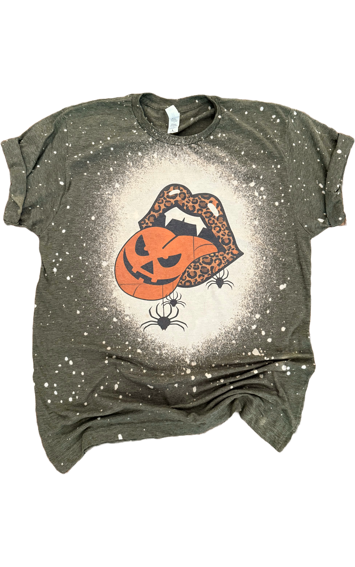 Pumpkin Tongue Halloween Bleached Tee