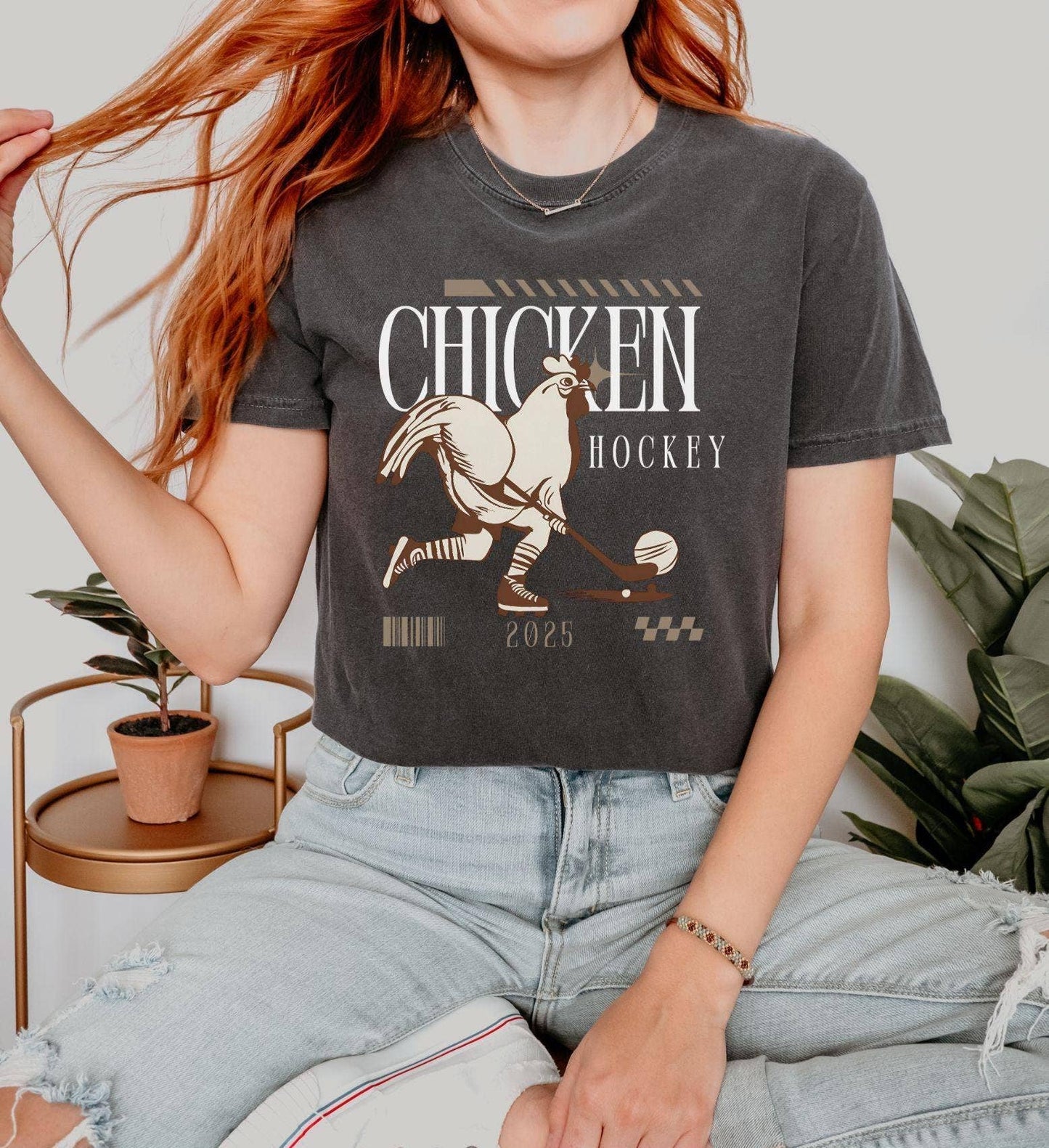 Chicken Hockey Funny Tee For Hockey Fans and Chicken Lovers