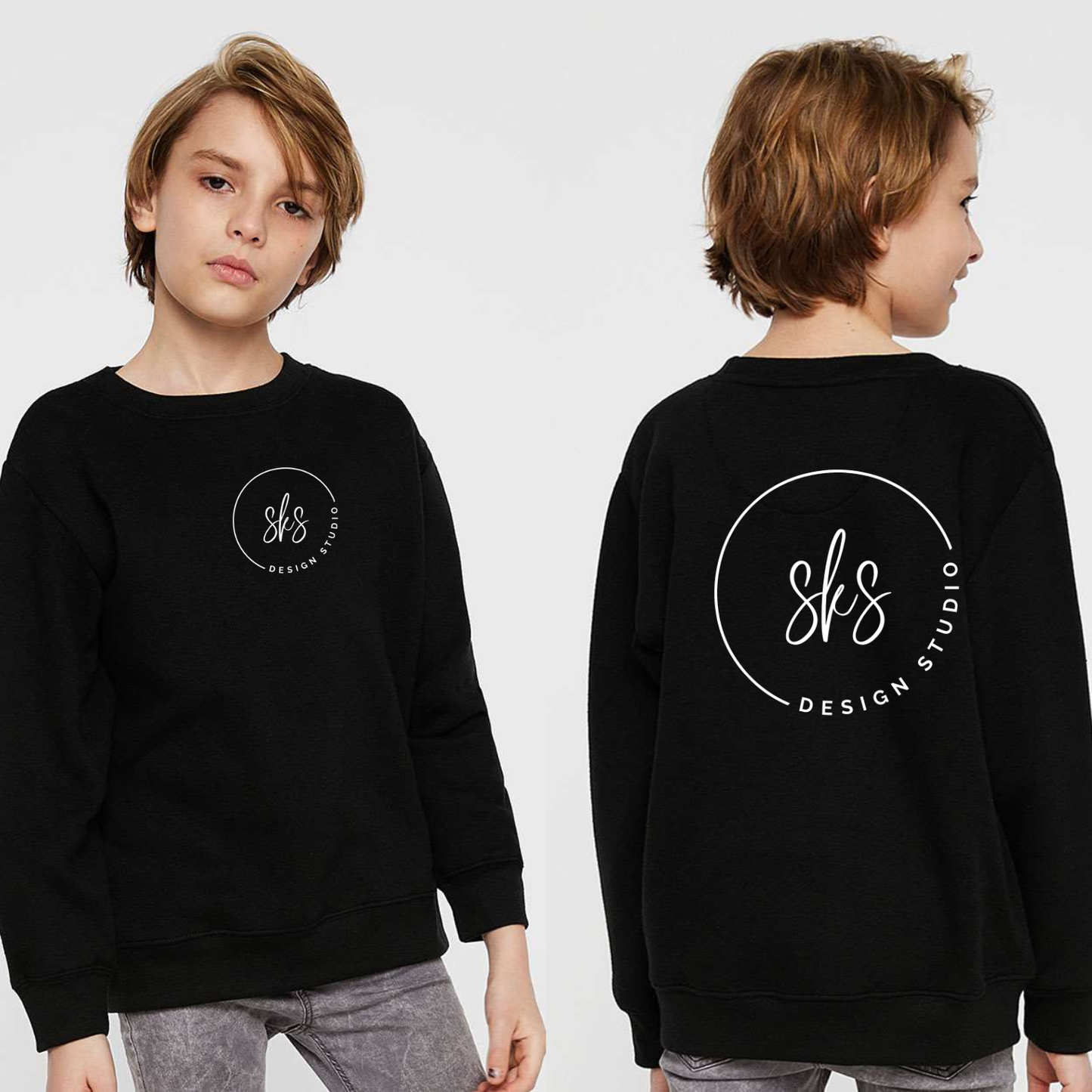 Custom Logo | Youth Crewneck Sweatshirt [Lat]