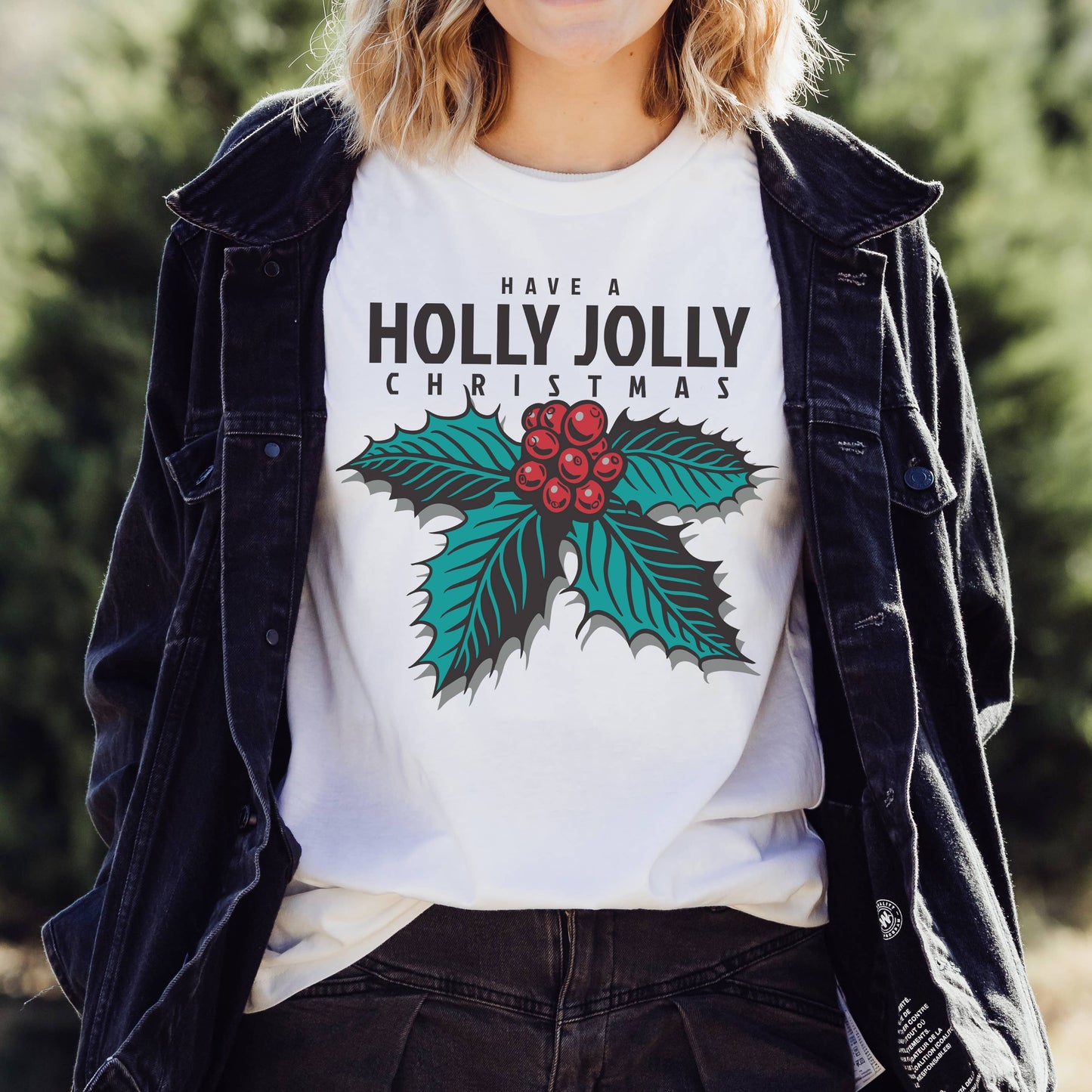 Holly Christmas Tee | Christmas | Sizes XS-2XL