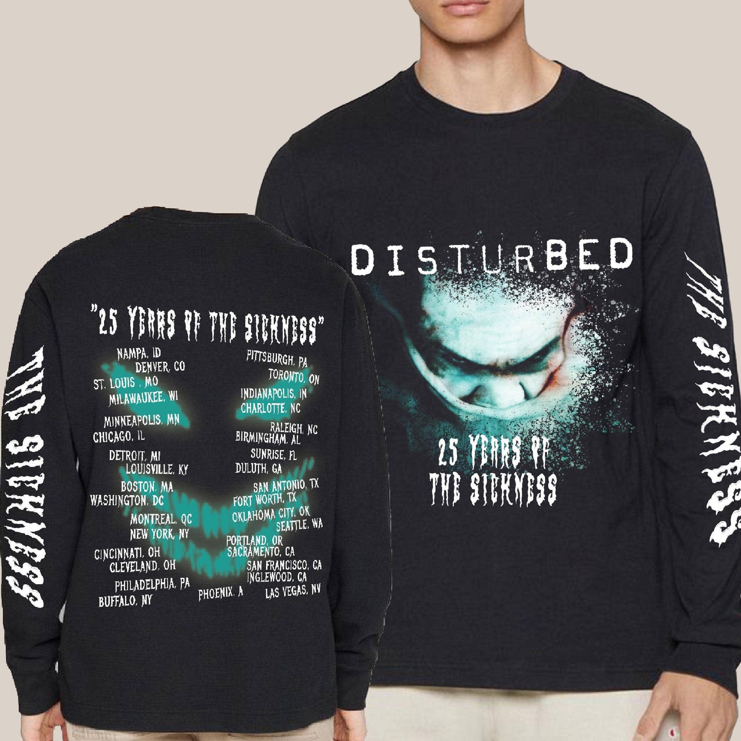 Disturbed 25th Anniversary Tour 2025 Long Sleeve Shirt