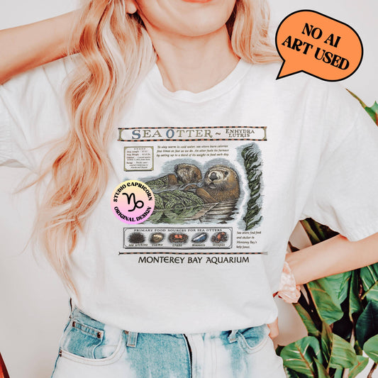 Vintage Otter Aquarium Graphic Coastal Tee Youth Plus