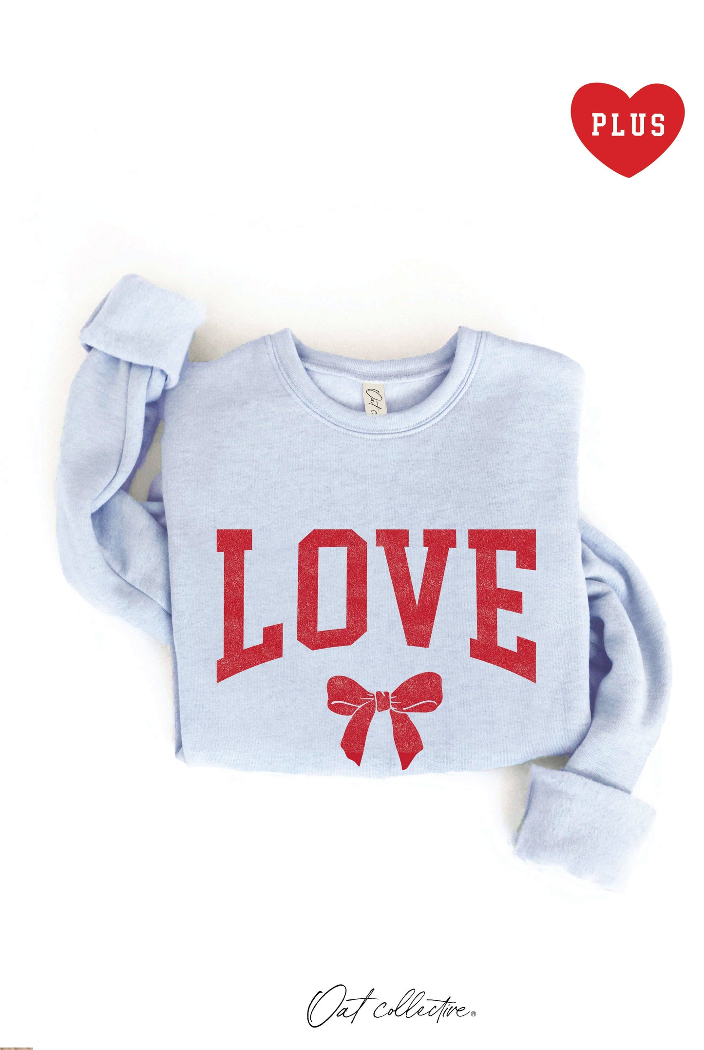 Love Bow  Plus Graphic Sweatshirt