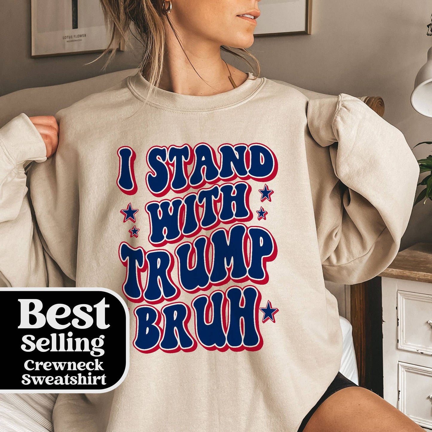 Trump 2024 I Stand with Trump Retro Sweatshirt
