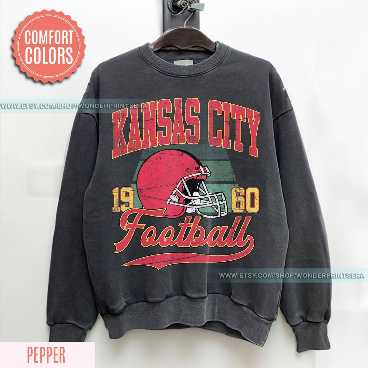 Vintage Kansas City Football Sweatshirt, Unisex Gift Idea