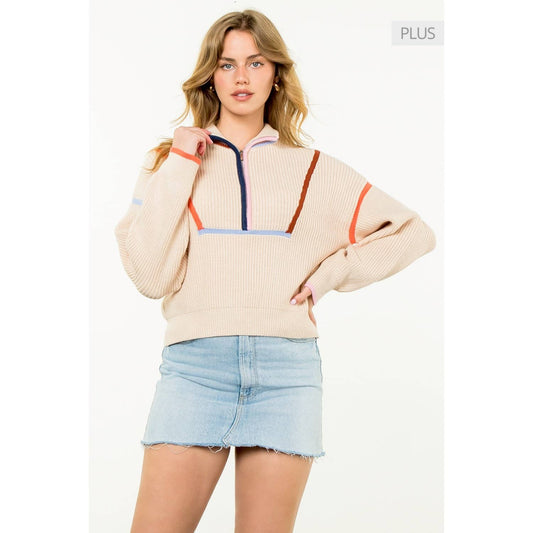 /Size Xl/ Half Zip Knit Sweater