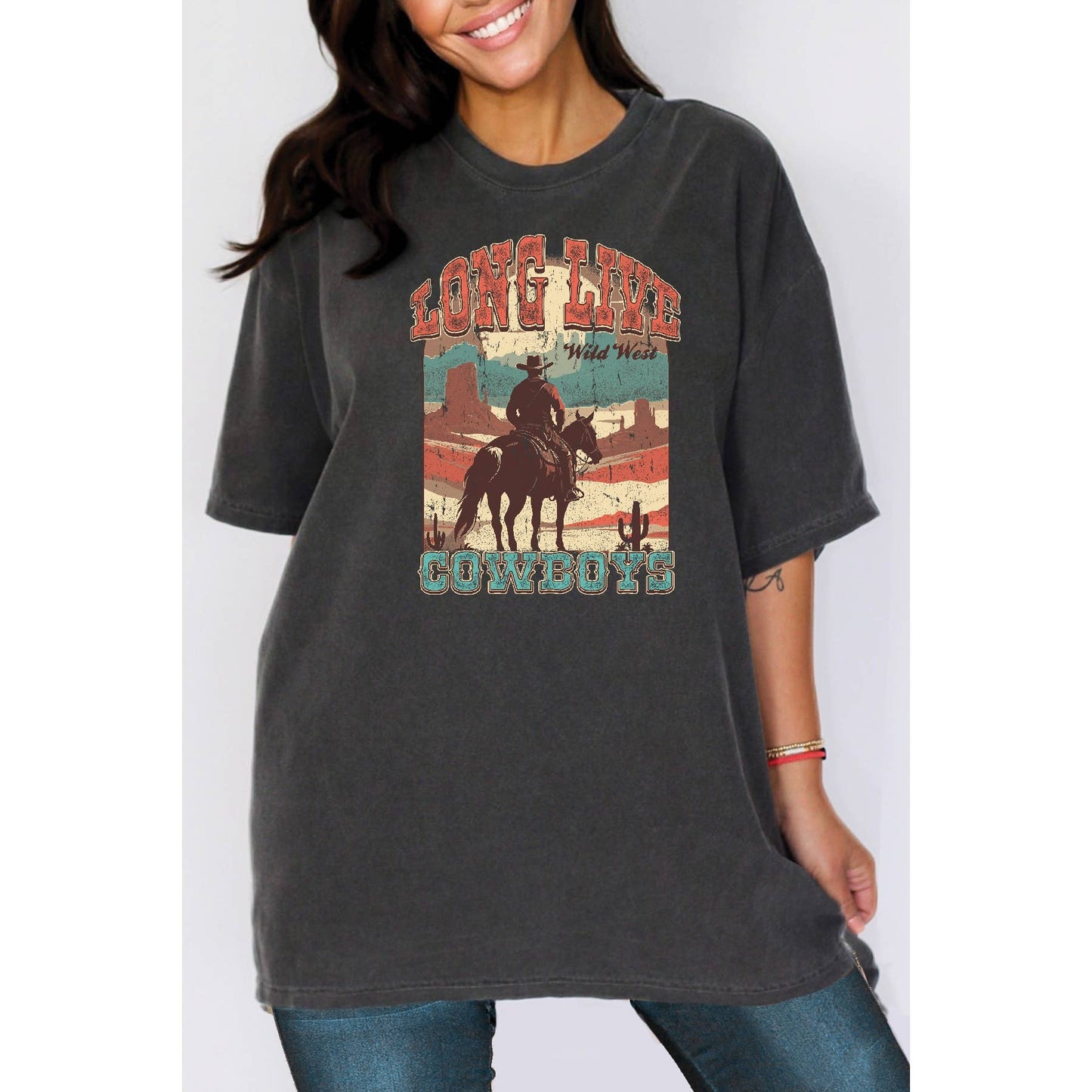 Long Live Cowboys - Oversized Unisex T Shirt