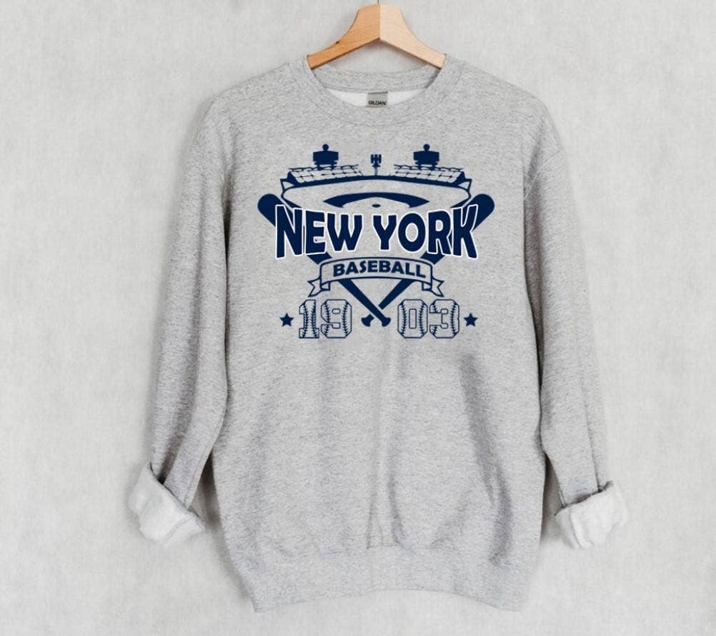 New York Baseball Vintage Stadium Sweatshirt Retro Gameday
