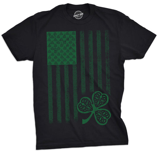 Celtic USA Flag Men's Tshirt Saint Patrick's Day Graphic Tee