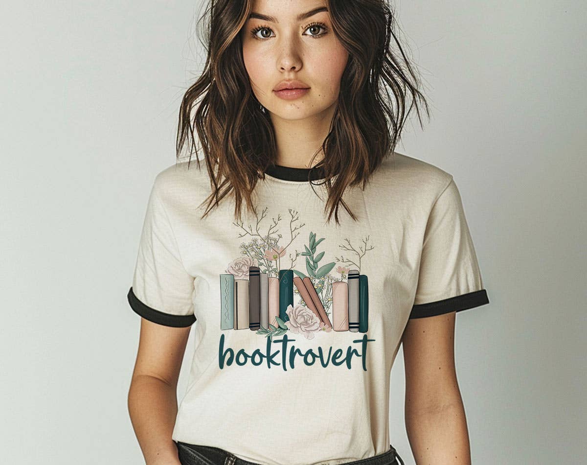 Booktrovert Book -  Fun Book Reader Store Ringer Shirt