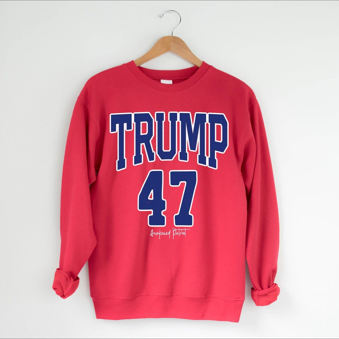 Trump 47 Awakened Patriot Varsity Style Sweatshirt 2024