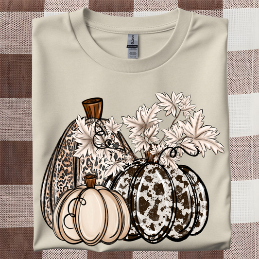 Fall Cowhide Pumpkins Tshirt