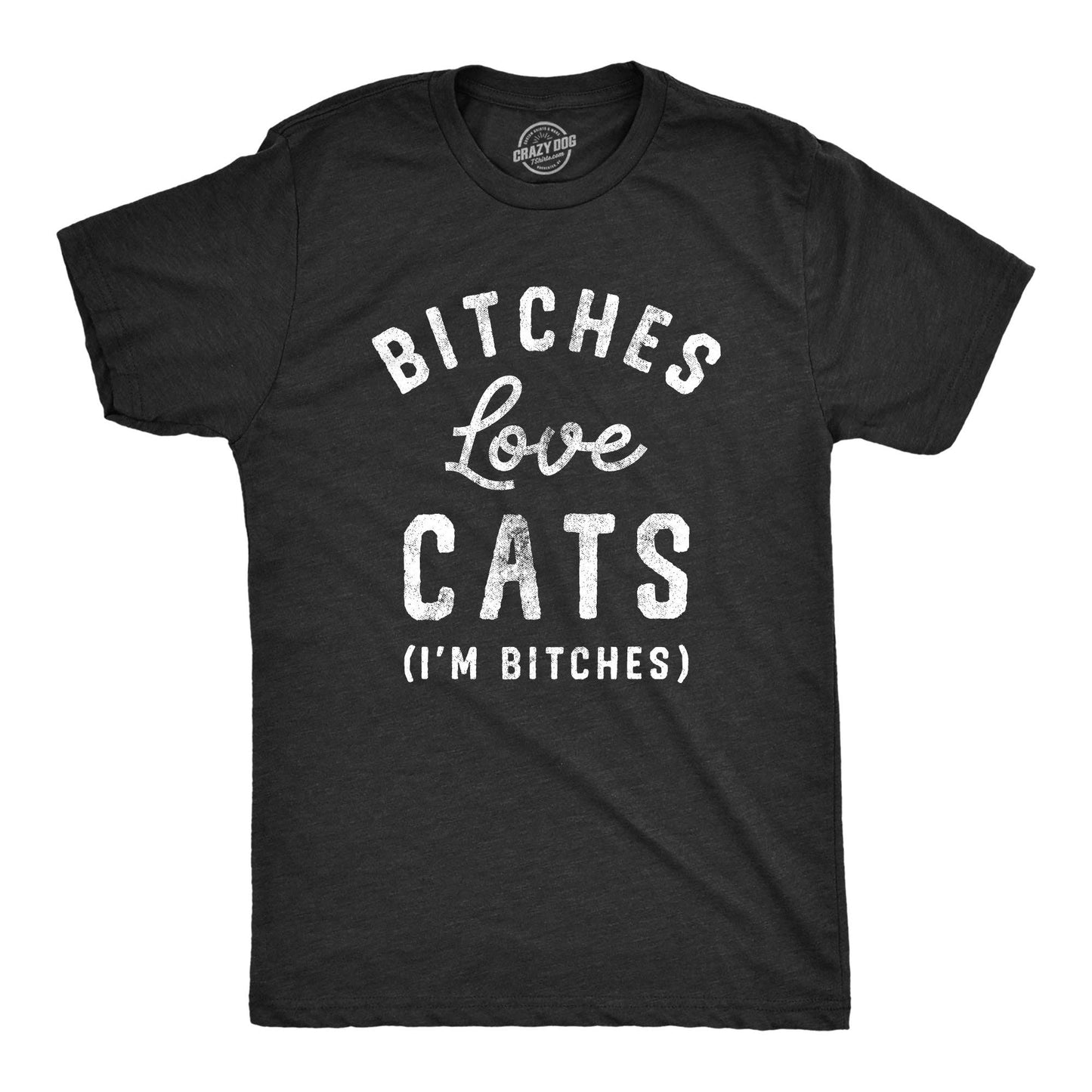 Bitches Love Cats Men's Tshirt Cat Graphic Tee Western T