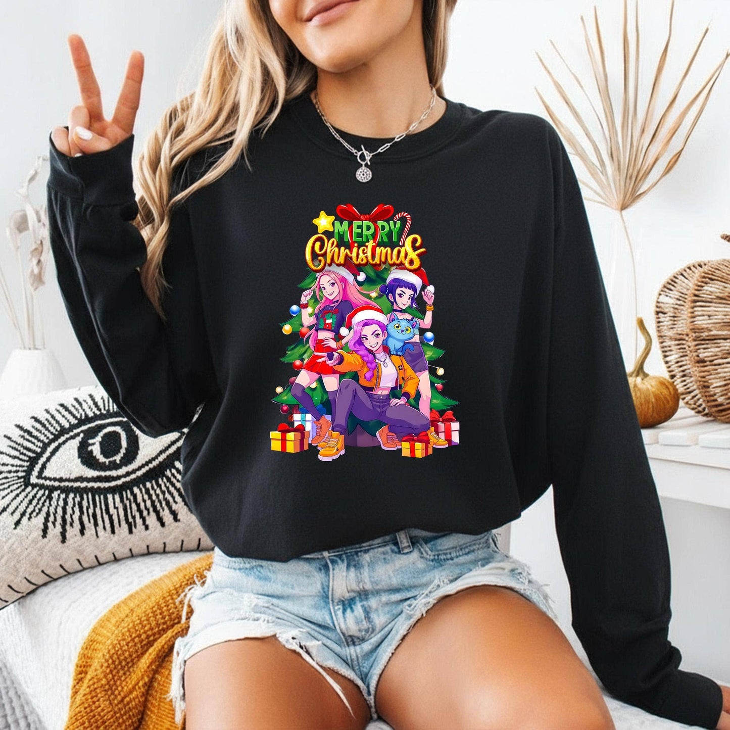 Kpop Demon Hunters Anime Christmas Sweater
