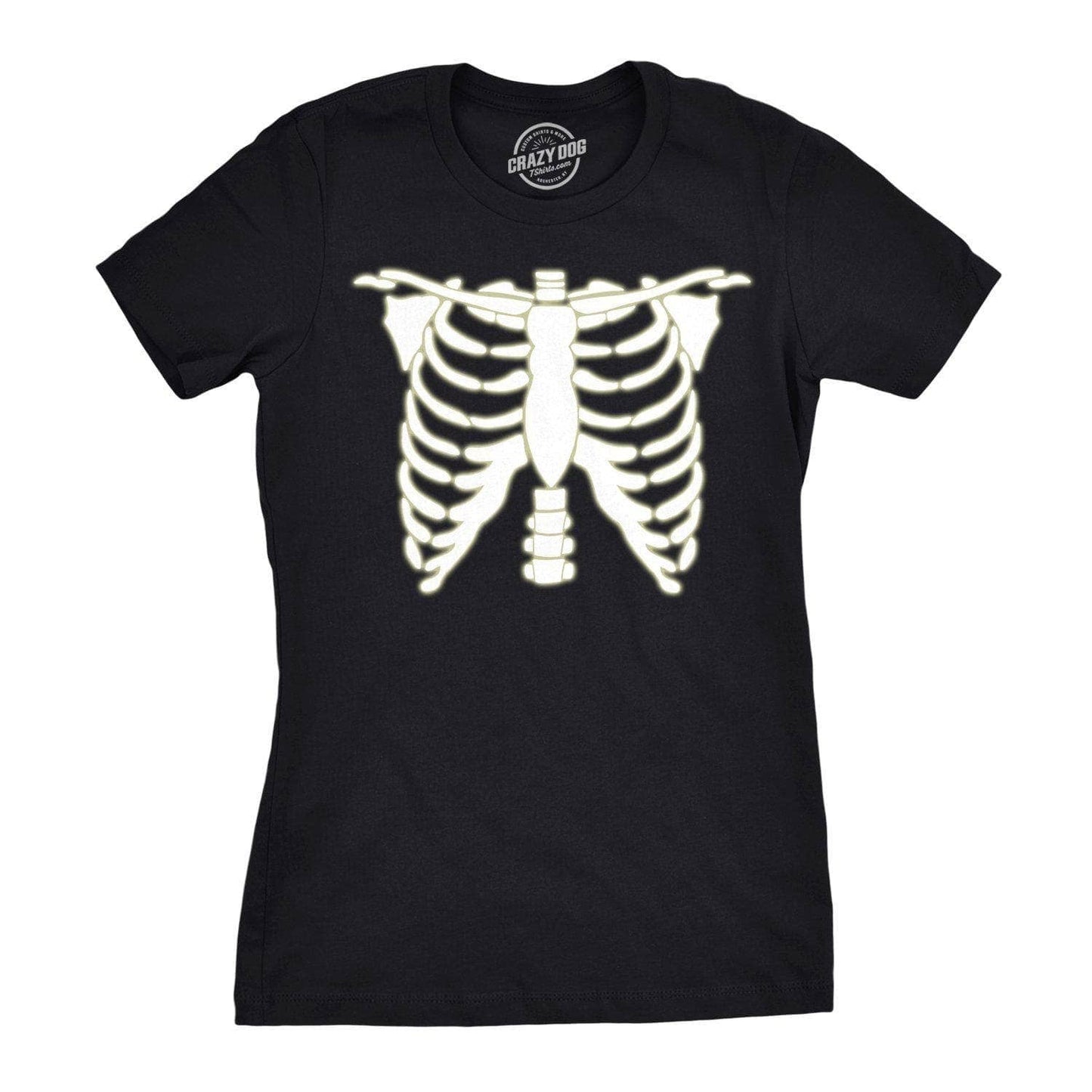 Glowing Skeleton Rib Cage Halloween Women's Graphic Tshirt