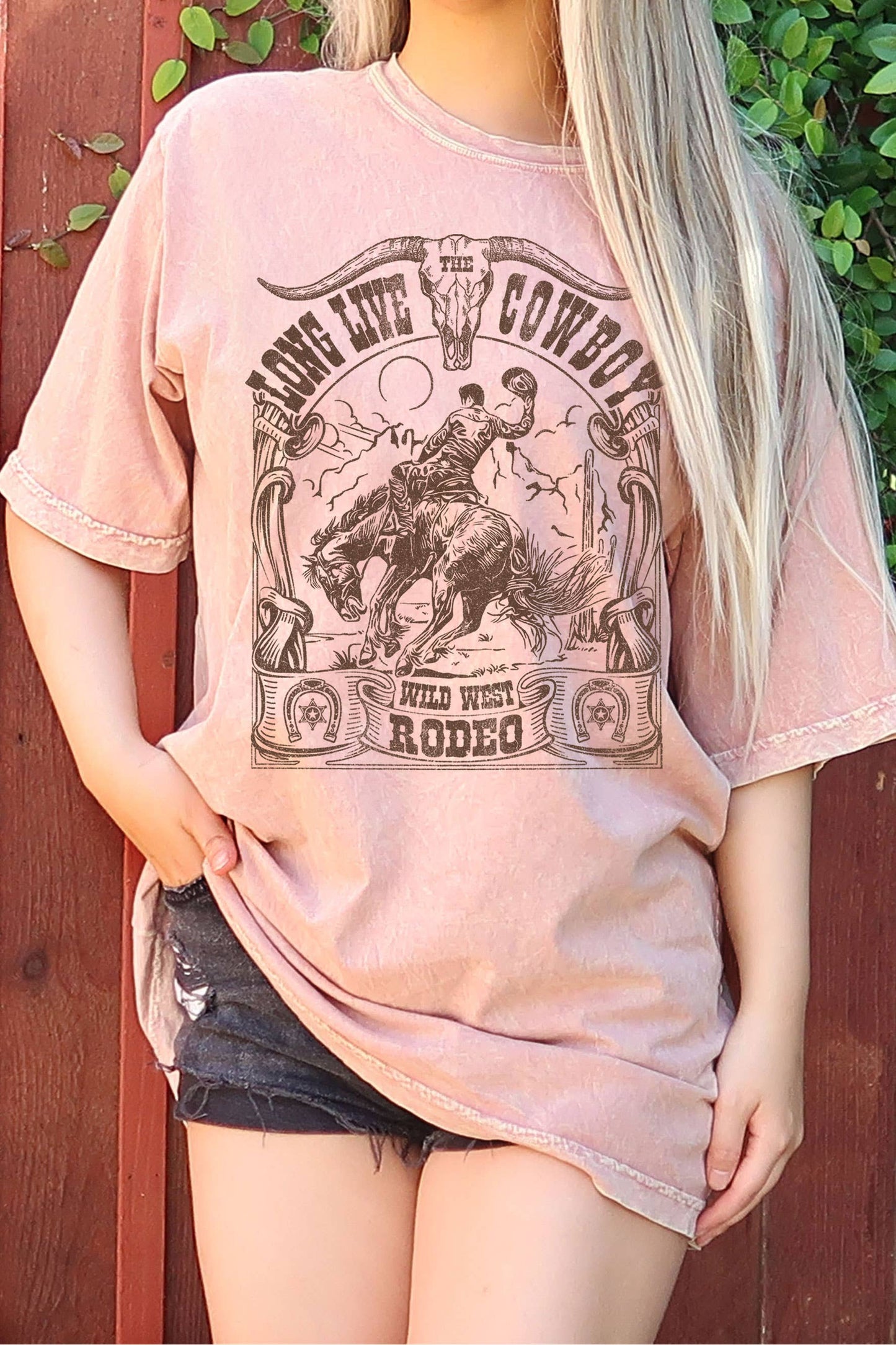 Long Live the Cowboy Wild West Oversize Mineral Tshirt