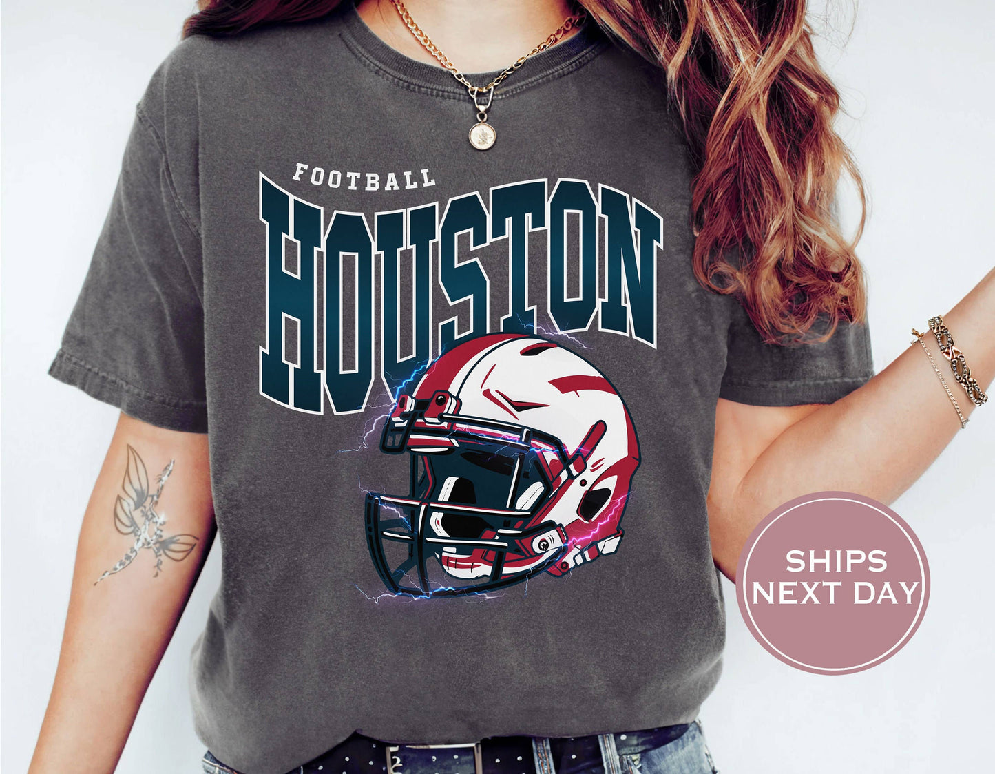 Retro Houston Football Shirt - Vintage Game Day Style