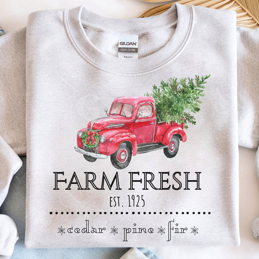 Farm Fresh Tree Farm Christmas Crewneck Sweatshirt