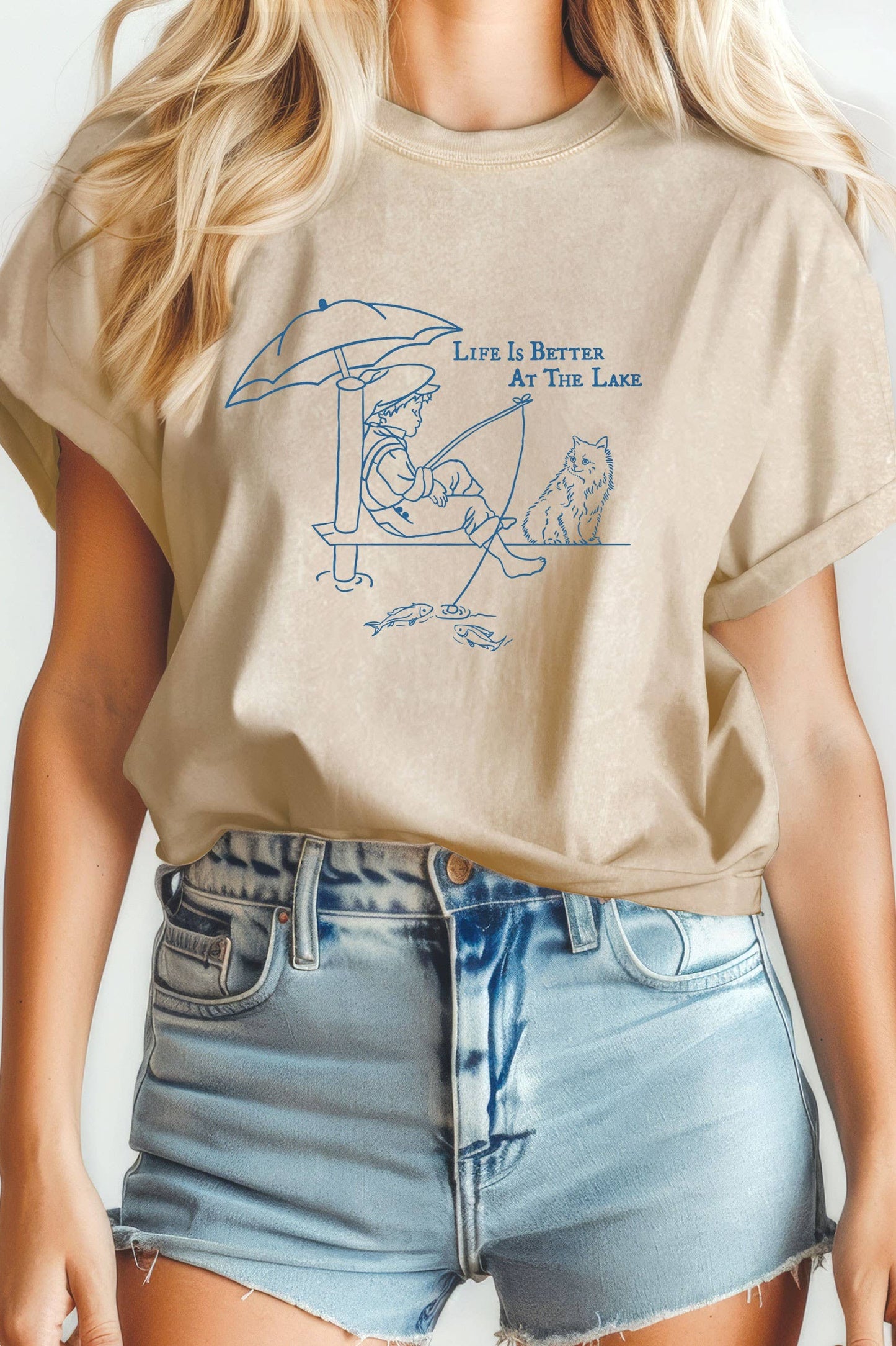 Life Is Better At the Lake Fishing Boy Mineral Graphic Tee