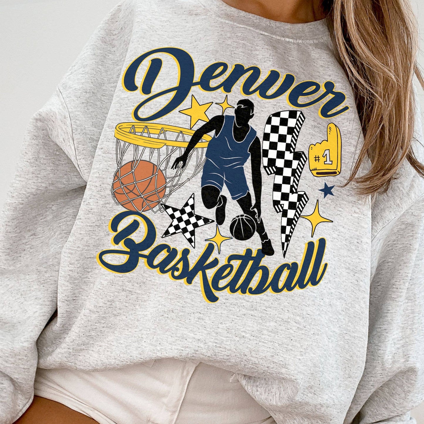 Retro Denver Nuggets Game Day Sweat Sweatshirt, Vintage Bask