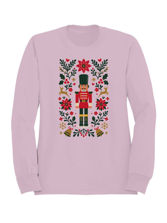 Festive Nutcracker and Florals Design Women's Sweatshirt