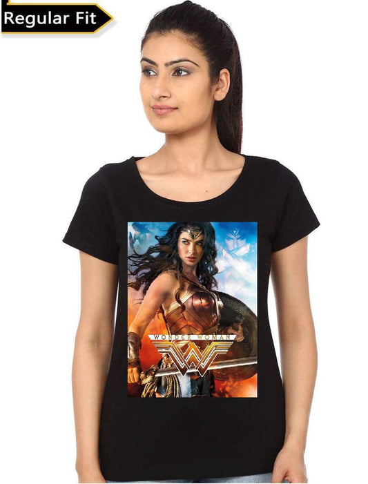 Wonder Woman Girl’s Black T-Shirt