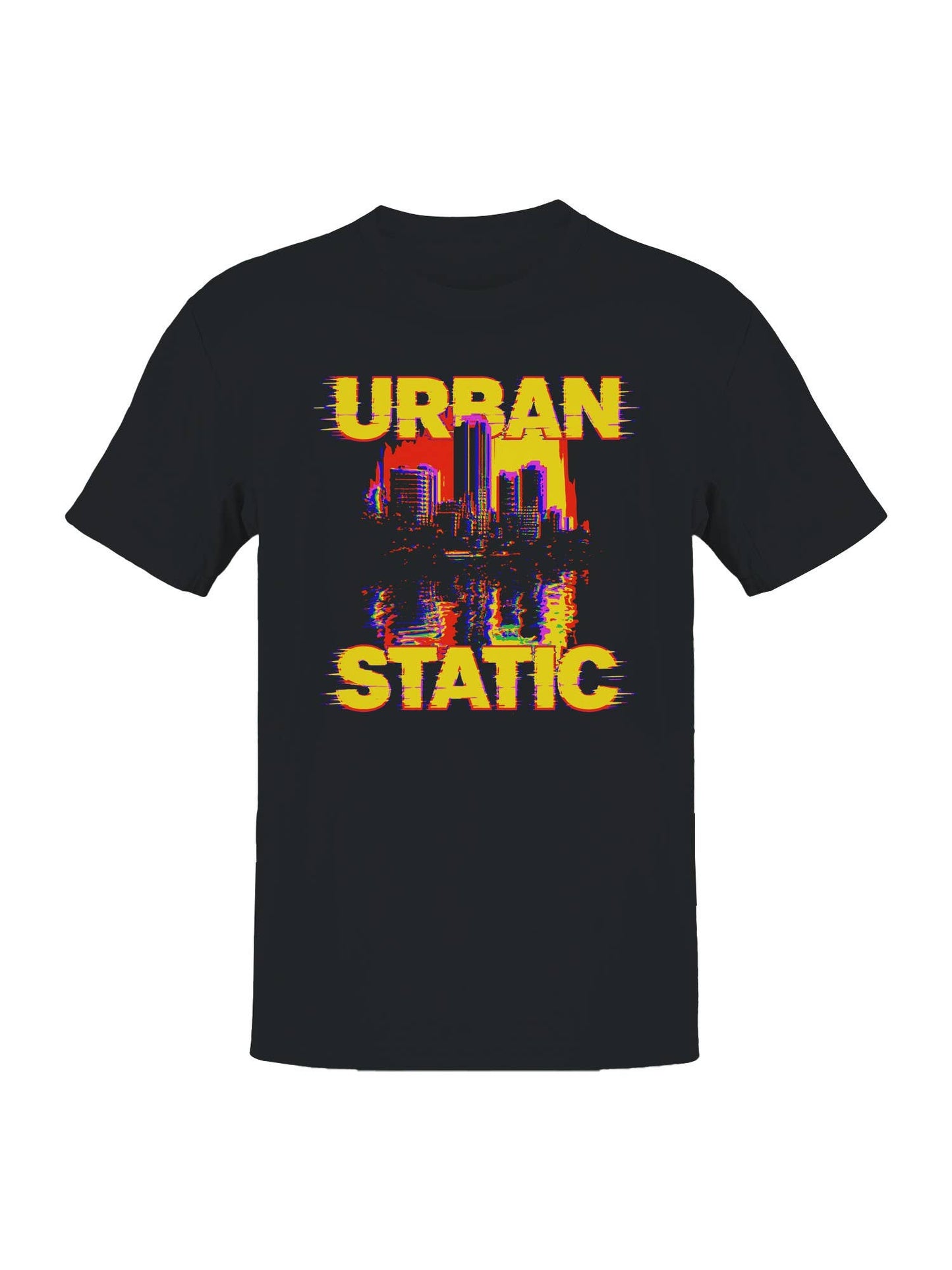 Urban Static Glitch Cityscape Men's T-Shirt