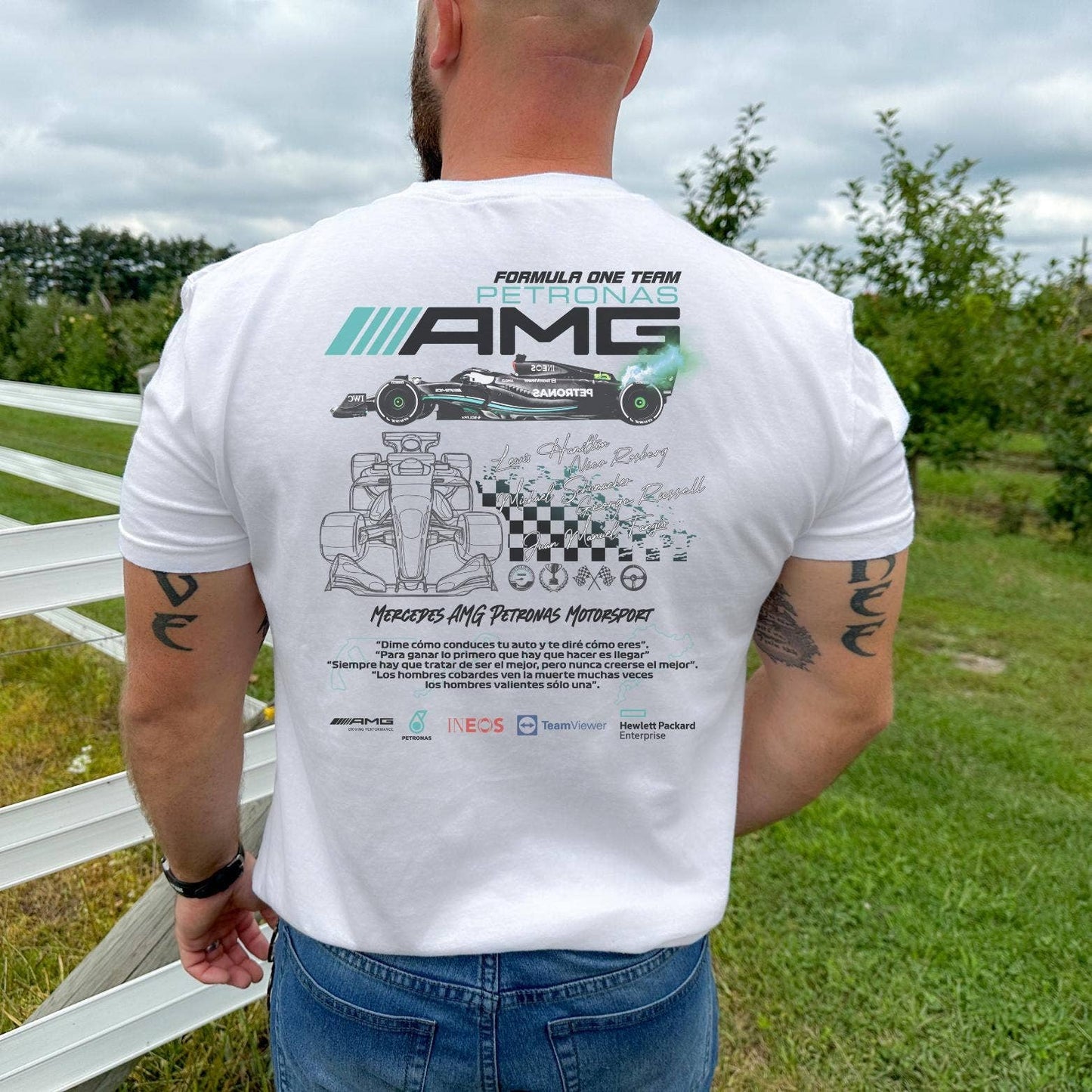 Mercedes F1 Racing Graphic Tee - Unisex Sports Fan Shirt