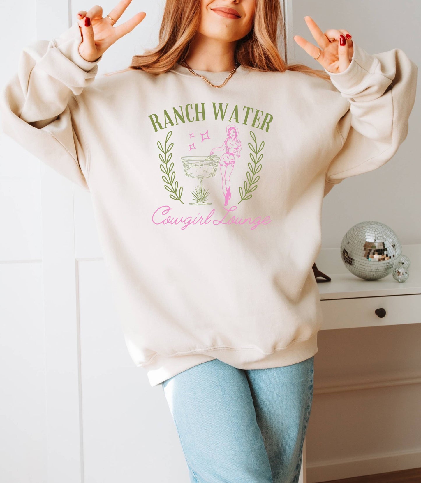 Cowgirl Cocktail Club, Cocktail Sweatshirt, Ranch Water