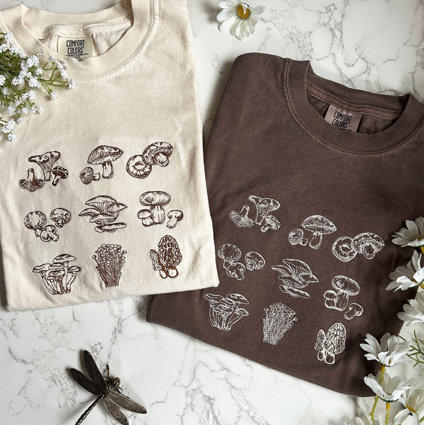 Embroidered Mushroom Outdoorsy Plant Tshirt