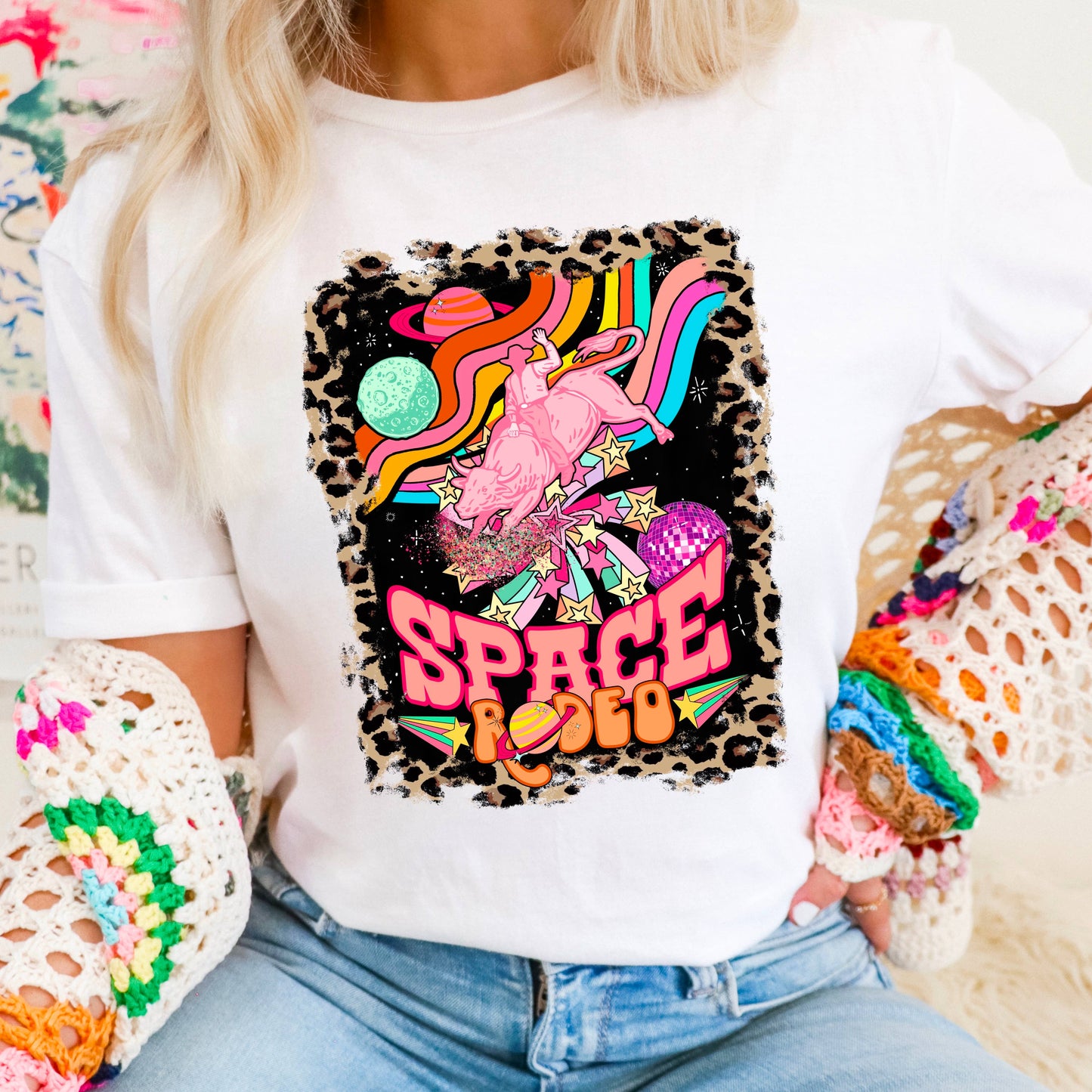 Space Rodeo Western Graphic Tee  |  Gildan
