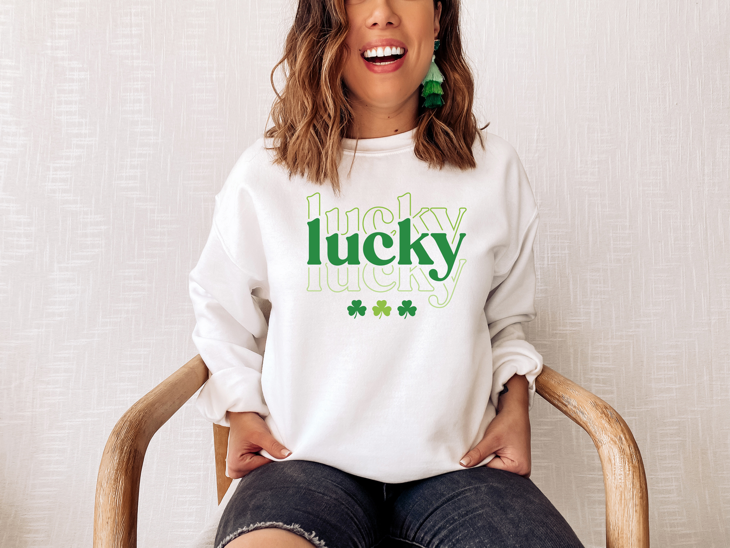 Lucky Sweatshirt, St. Patrick's Day Sweatshirt, Shamrock