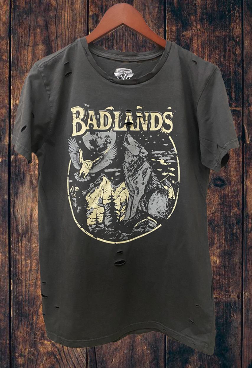 Badland Wolf 1980's Distressed T-Shirt