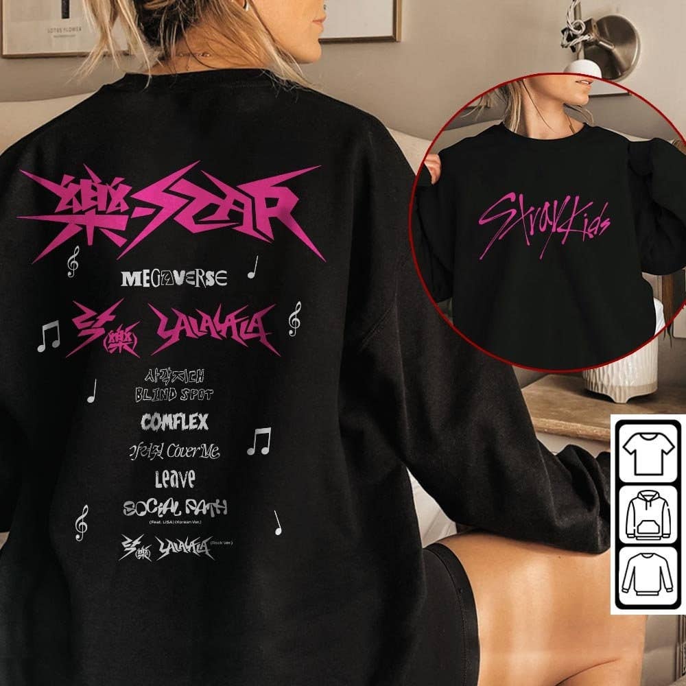 Stray Kids Kpop Double-Sided Rock-Star Sweatshirt - Vintage