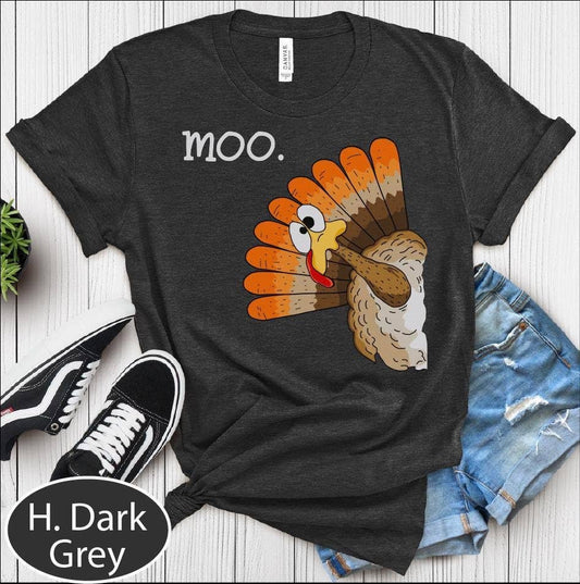 Turkey Moo Unisex Shirt Funny Thanksgiving Gift