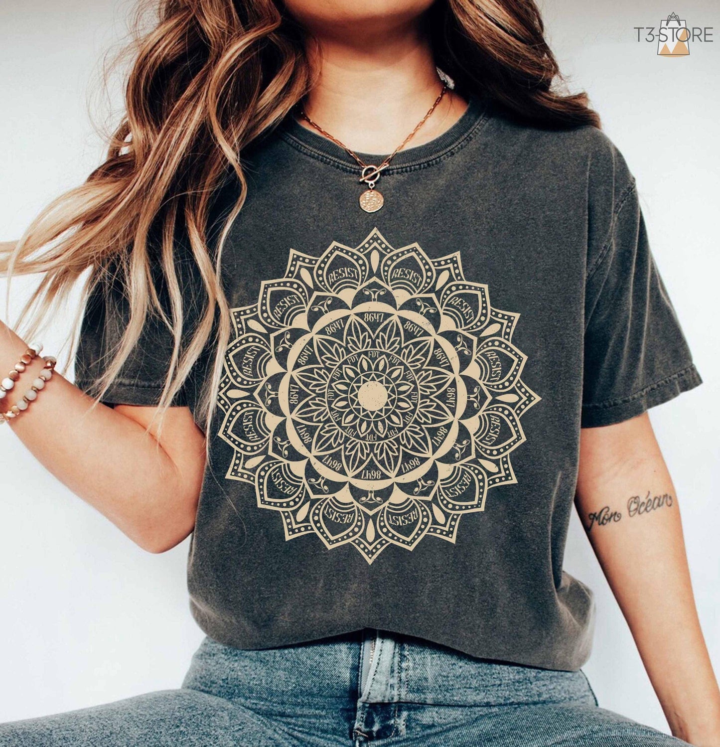 Anti-Fascist Mandala Political Tee Fuck Trump Fascism Shirt