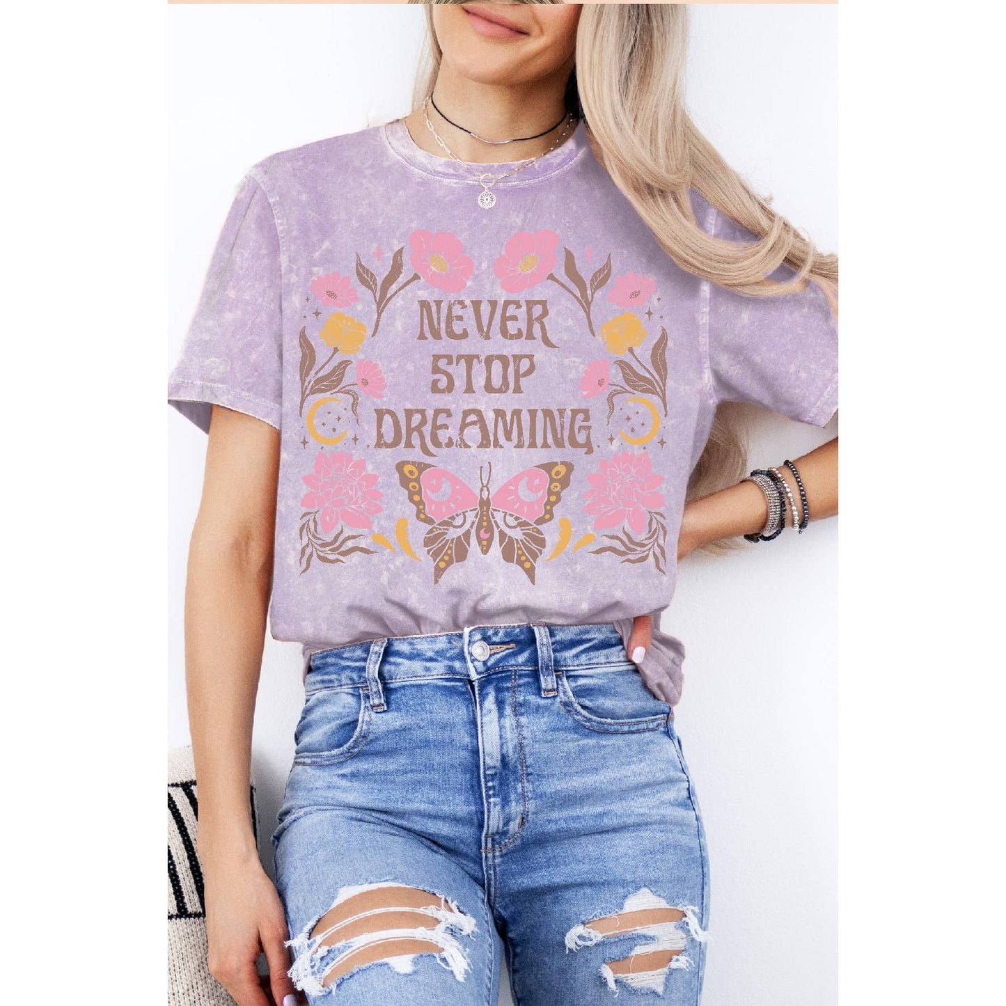 Never Stop Dreaming - Mineral Wash T Shirt