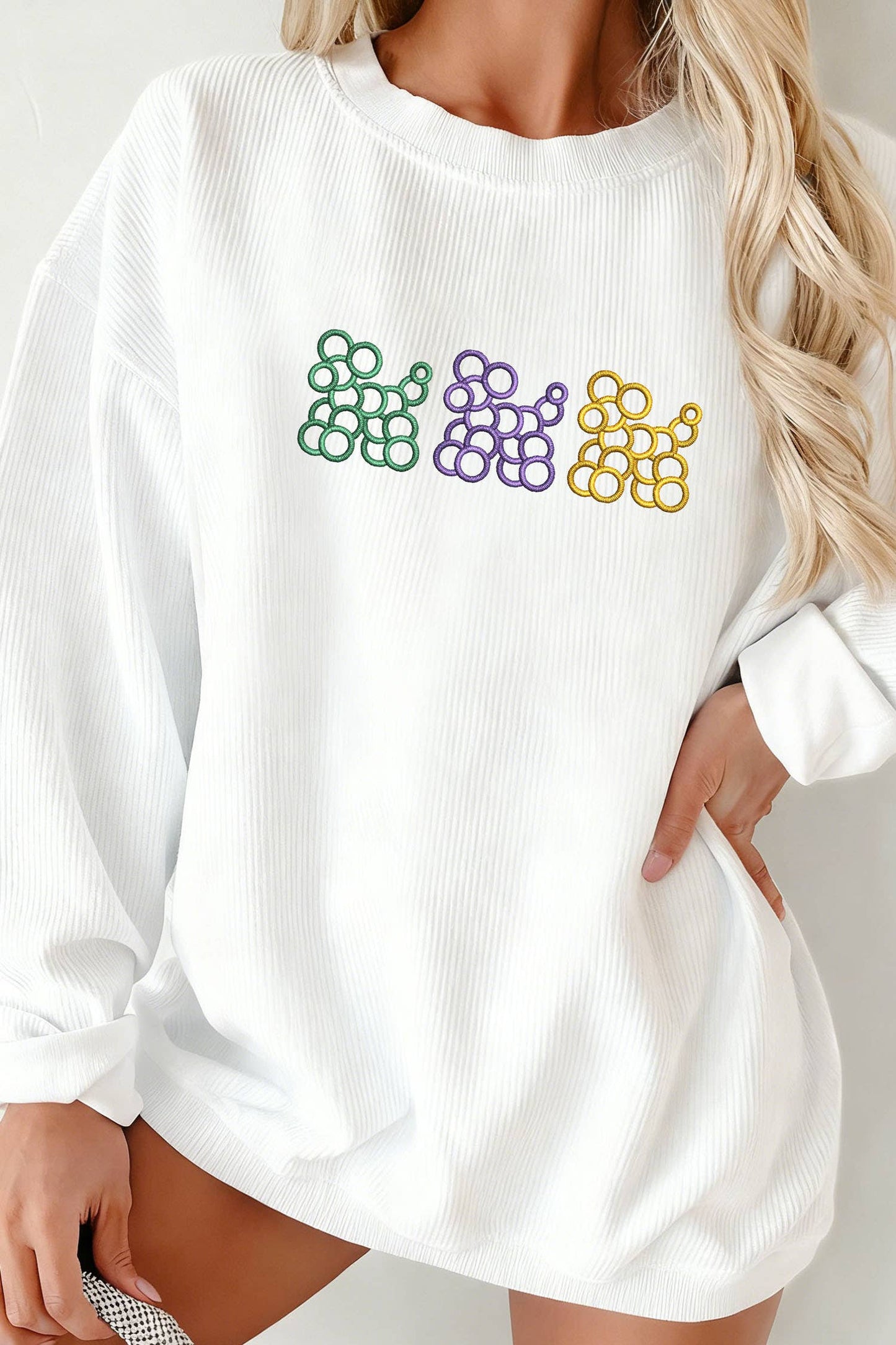 Mardi Gras Cute Balloon Dogs Embroidered Sweatshirt (S-3XL)