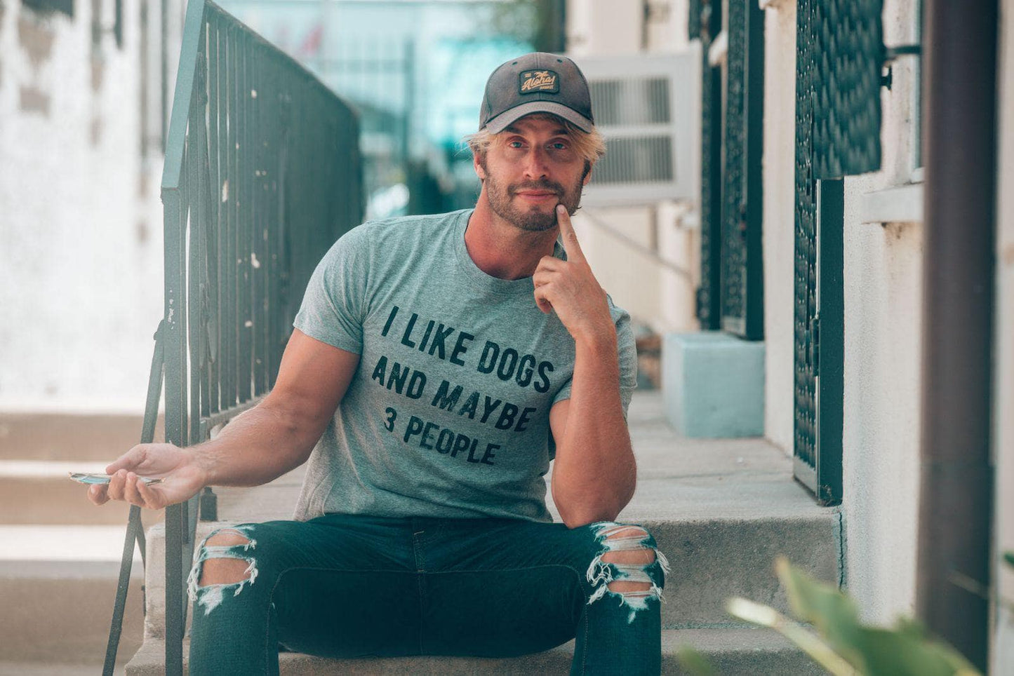 I Like Dogs and Maybe 3 People Mens T Shirt Dog Graphic Tee