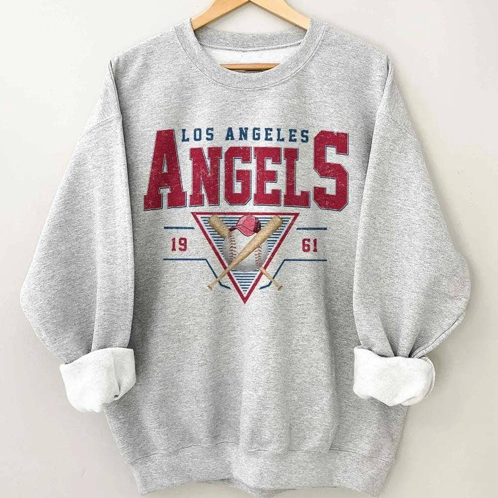 Los Angeles Baseball Crewneck Sweatshirt Retro Style