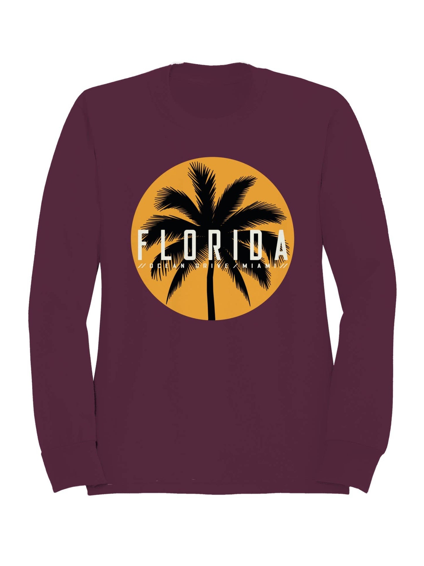 Miami Florida Palm Sunset Design Men's Sweatshirt