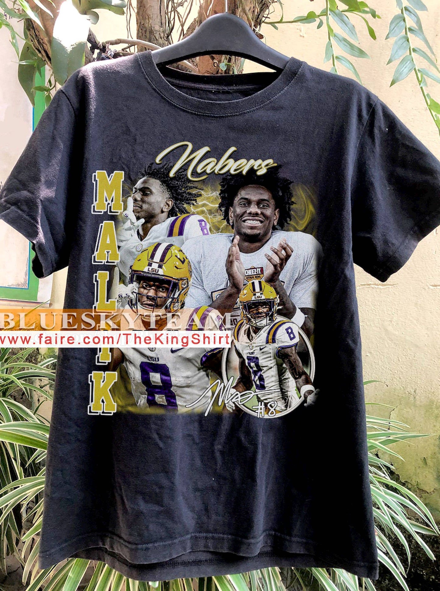 Vintage 90s Malik Nabers Graphic Retro Sport Tee Shirt