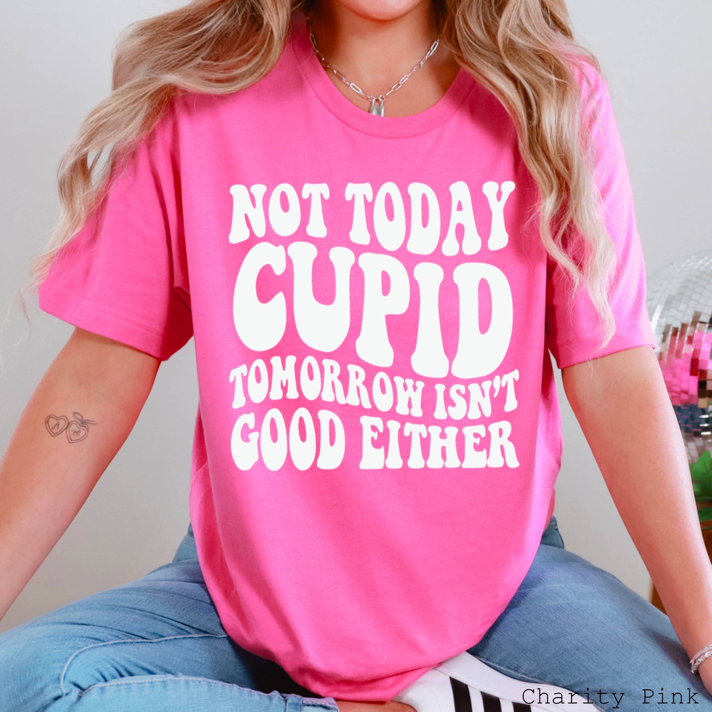 Not Today Cupid Valentine's Day Graphic Tee | Bella Canvas
