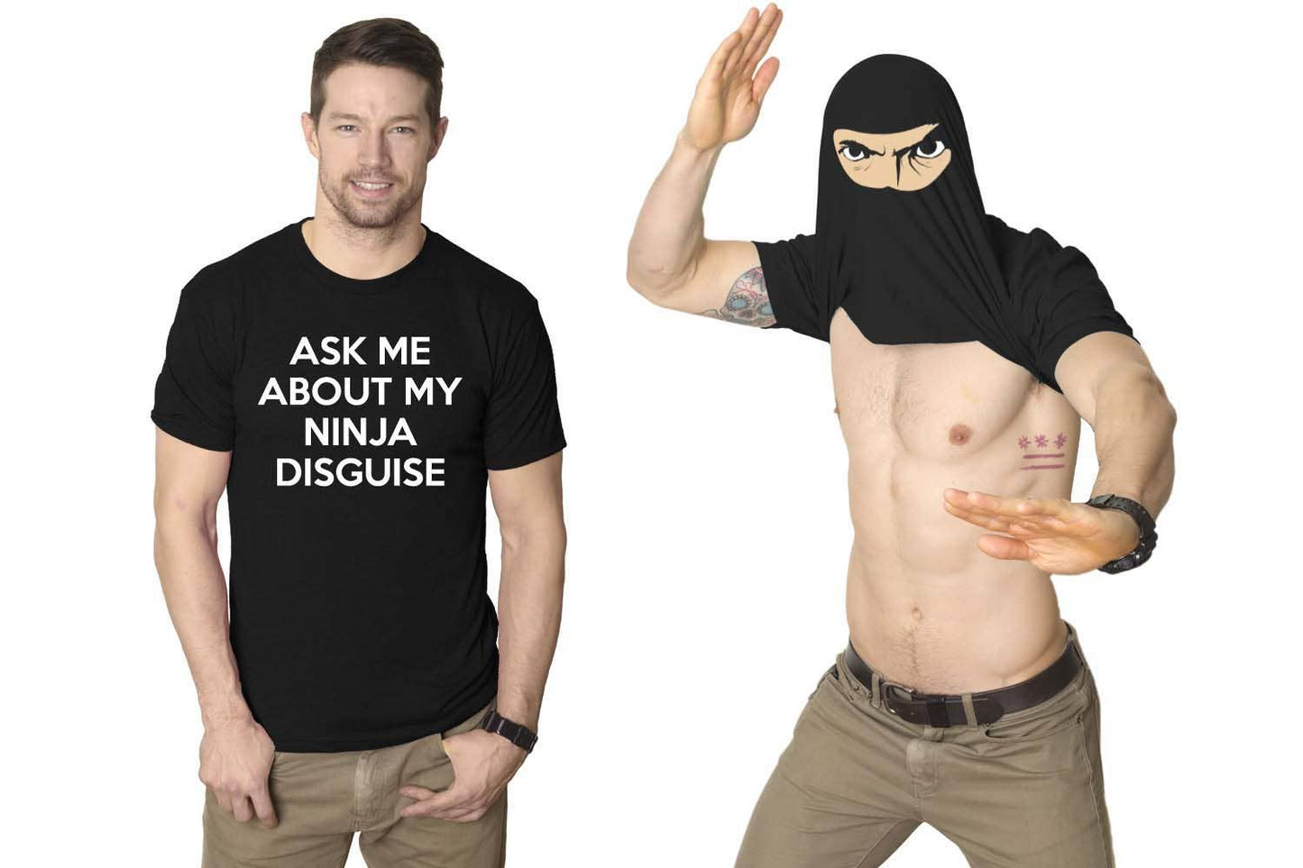 Ask Me About My Ninja Disguise Flip Men's Tshirt Flip