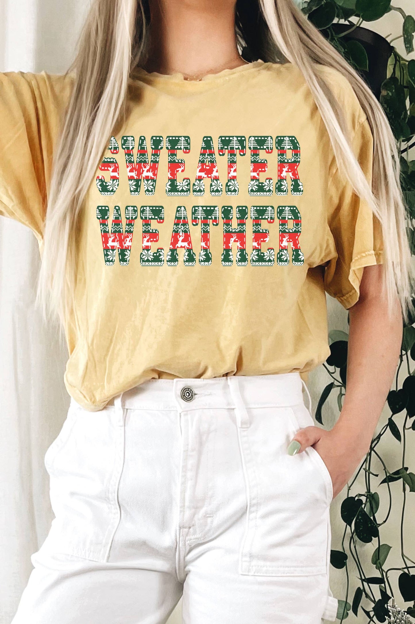 Sweater Weather Mineral Graphic Long Crop Top