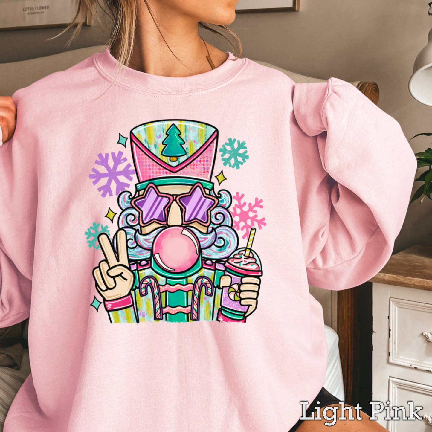 Preppy Nutcracker Christmas 2025 Graphic Sweatshirt Women’S